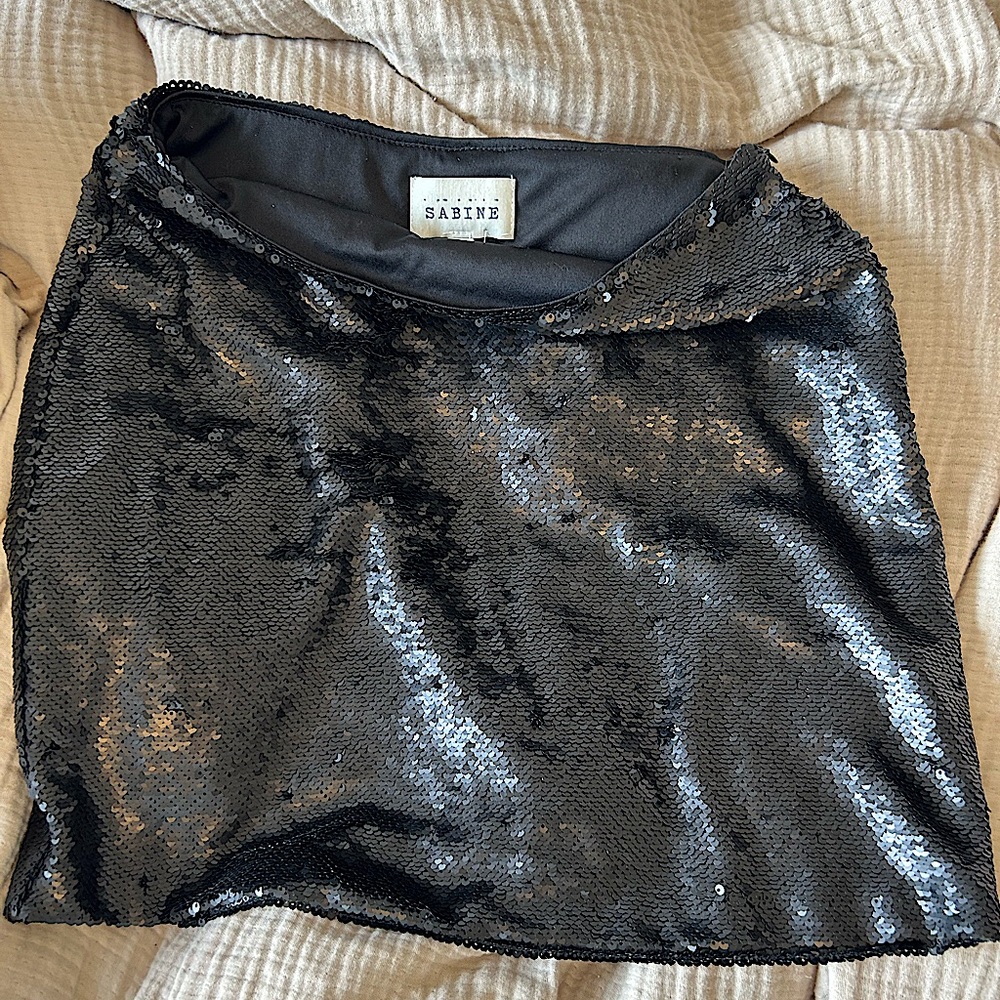 Black Sequin Sabine skirt. Boutique.